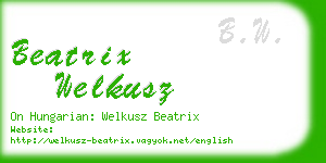 beatrix welkusz business card